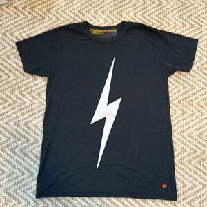 Aviator Nation kids black bolt tee shirt t-shirt size 14